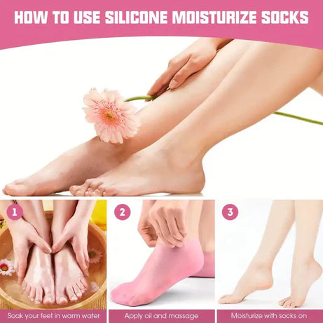 🔥 Buy 1 Pair, Get 1 Pair FREE! 🔥 Get 4 Pcs Silicone Moisturizing Socks – The Ultimate Foot Care Solution!