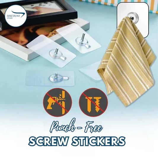 🚫 Punch-Free Screw Stickers – (PACK OF 12)